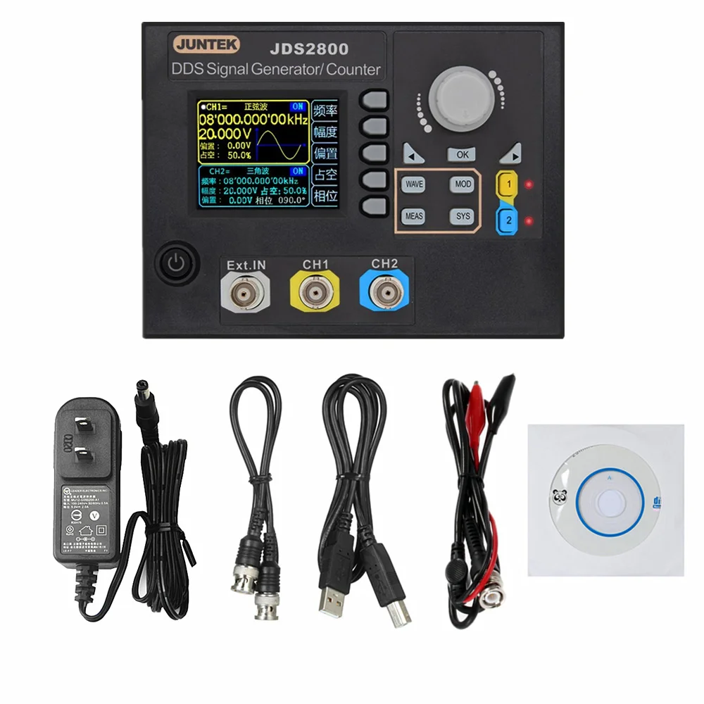 JUNTEK JDS2800 60 МГц цифровой двухканальный DDS генератор произвольной формы|Генераторы
