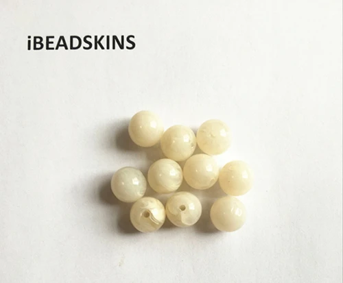 Ivory white 6 мм-20 мм акриловые шарики с мраморным эффектом для изготовления ювелирных изделий - Цвет: Ivory white