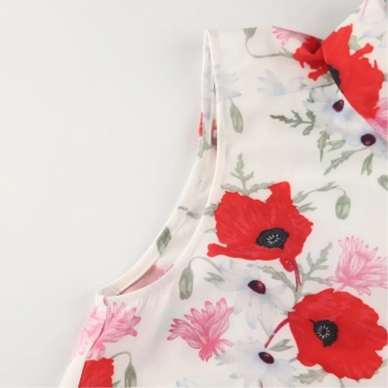 2018 новые модные летние милые рубашка Broadcloth рукавов Кнопка печати квадратный