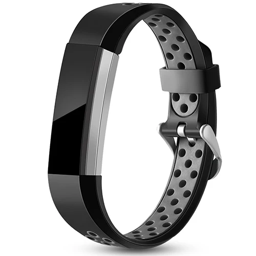 Black gray Tschick Для Fitbit Alta/Alta HR полос, спортивный сменный аксессуар браслет с пряжкой для часов маленький и большой - Цвет: Black gray