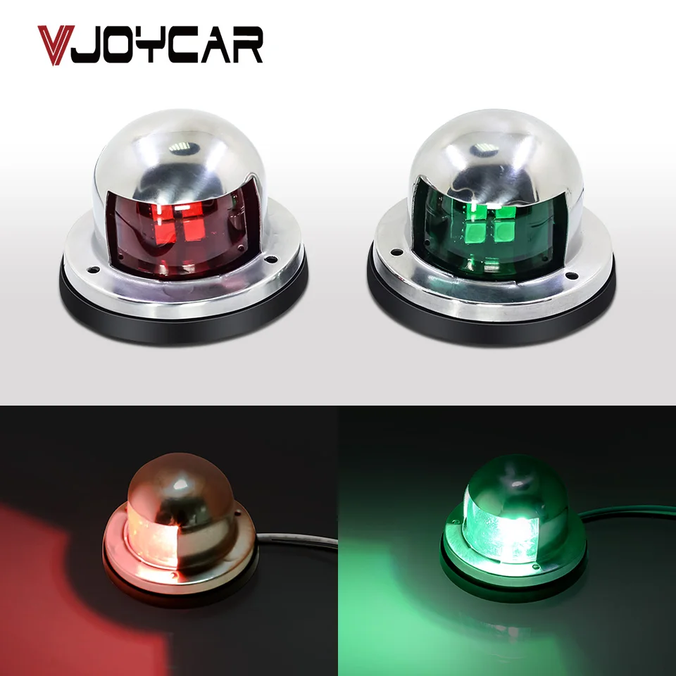 12V из нержавеющей стали навигационный светильник LED красный зеленый сигнальный
