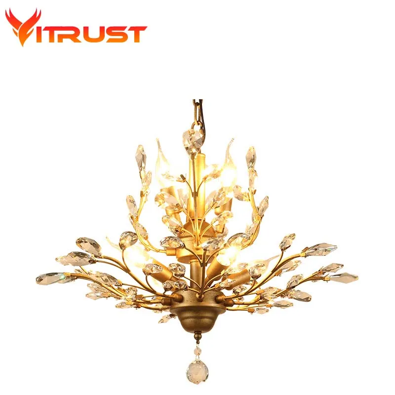 Современная хрустальная люстра осветительная лампа Хрустальная подвесная