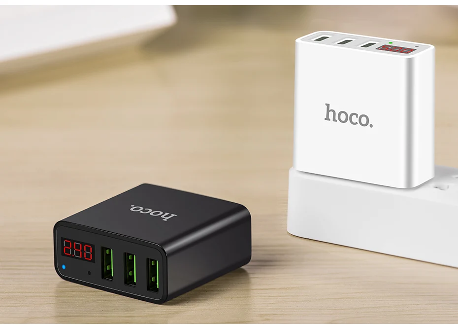 НОСО 5V 3A 3 USB Порта Зарядка Зарядное устройство стандарт США Вилка Зарядный Адаптер для iPhone Samsung IPad Tablet Зарядное устройство Мобильный телефон светодиодный дисплей