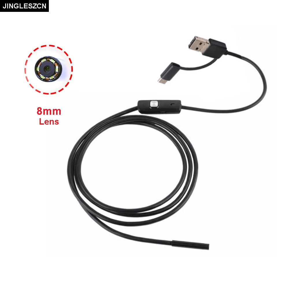 Высокое качество 3 в 1 USB Android эндоскоп камера 8 мм объектив IP67 Водонепроницаемый 6