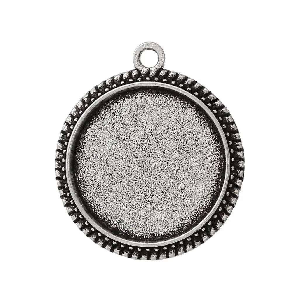 DoreenBeads подвески из цинкового металлического сплава круглые Античные Серебристые