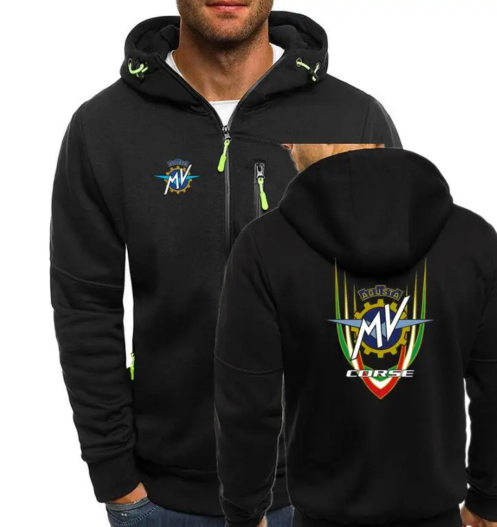 MV Agusta Corse Print Mens zipper Sweatshirt Men Hoodies Autumn Sweatshirts Hoodie Winter Hooded Tracksuit Hombrer Clothes | Мужская