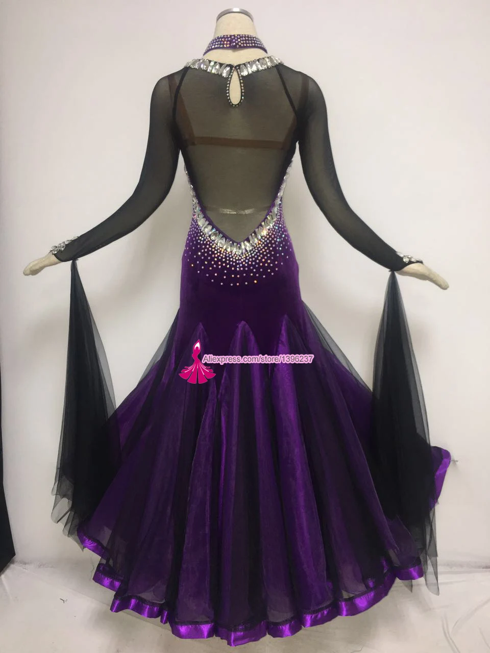 Женское бальное платье фиолетового цвета для взрослых|womens ballroom dance dresses|standard
