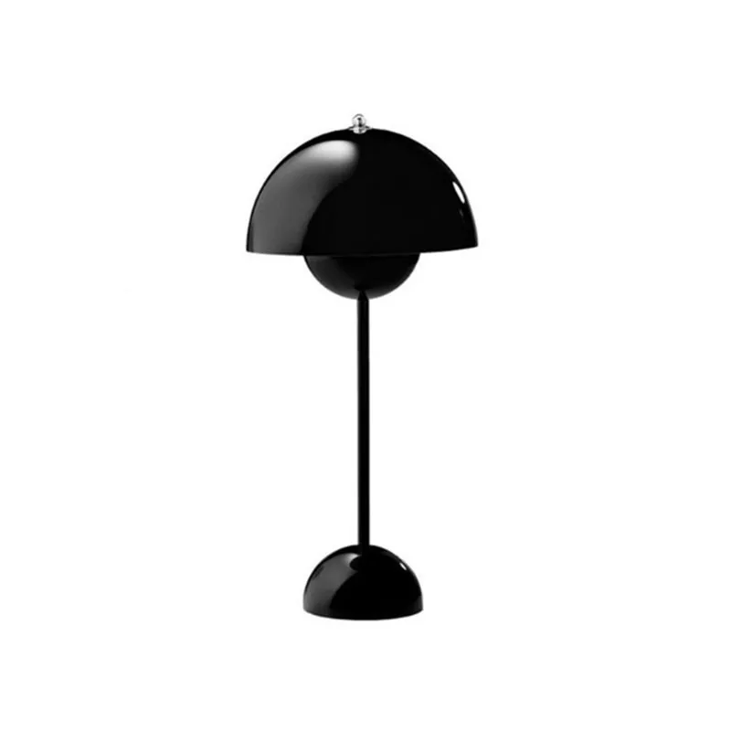 Современная лампа для спальни Verner Panton Flowerpot лакированная настольная лампа E27 настольная лампа для чтения для украшения дома - Цвет абажура: Черный