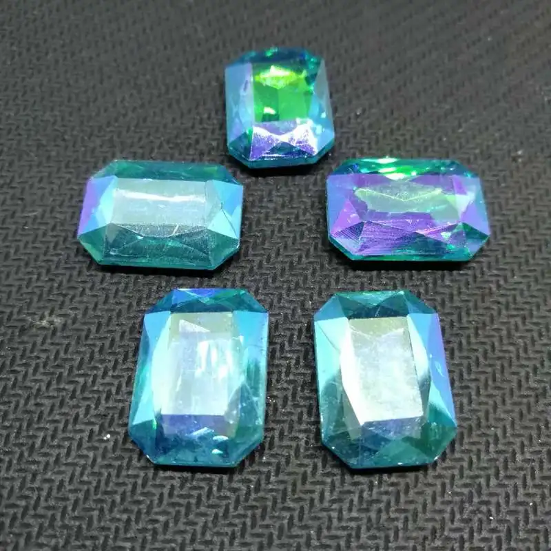 Бирюзовый синий AB RC из хрустального стекла для пошива стразразы задняя часть DIY
