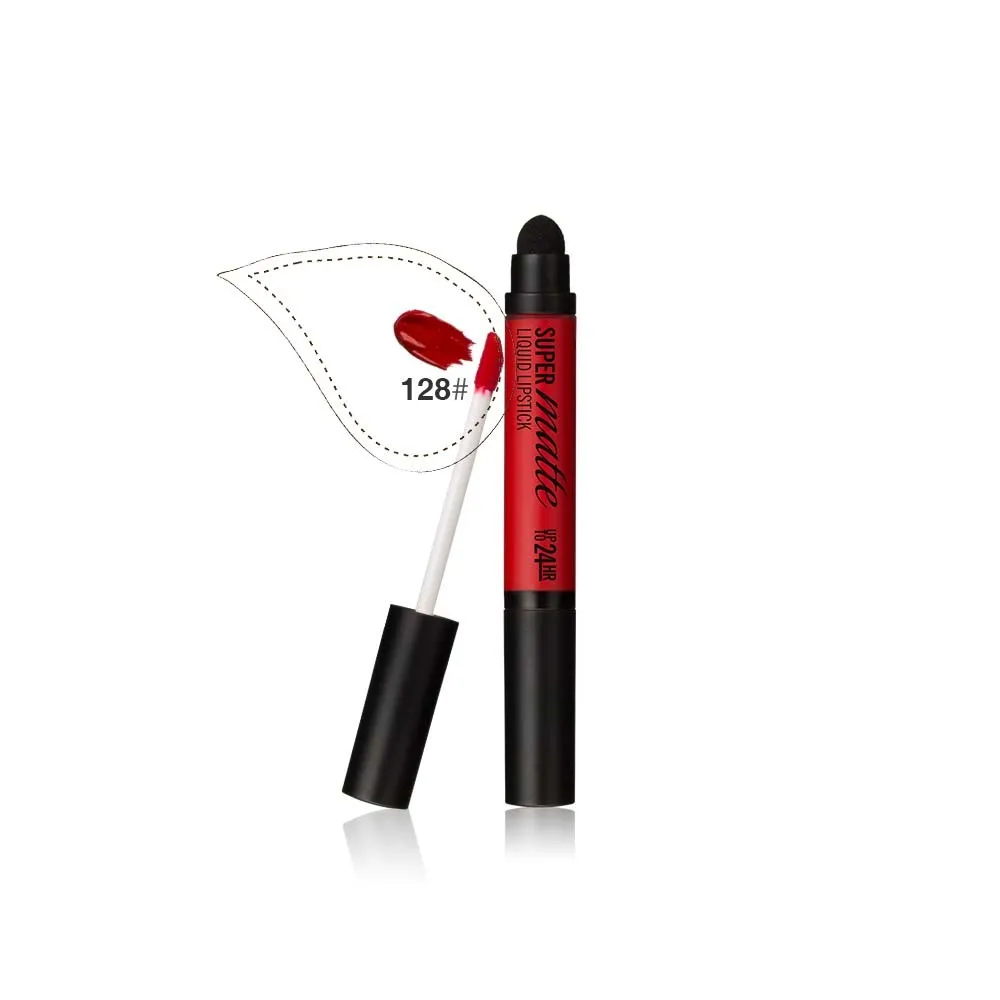 128 MENOW Brand Perfect Beauty Longlasting Matte Lip Gloss With Sponge Tip Lip Stick effect Lip Gloss L506 - Цвет: 128