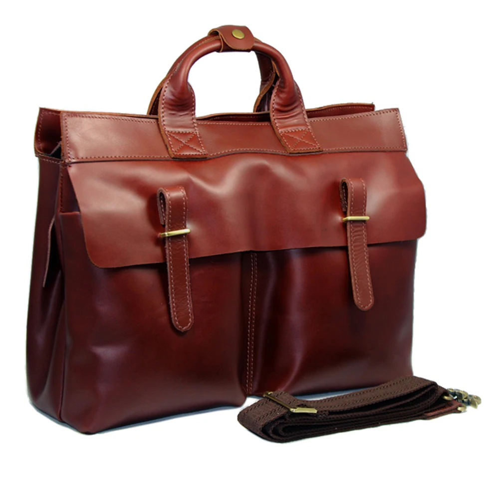 Luxury Italian Genuine Leather Men's Briefcase Business Bag Leather Laptop Briefcase Men Shoulder Bag Messenger Bag Tote Handbag