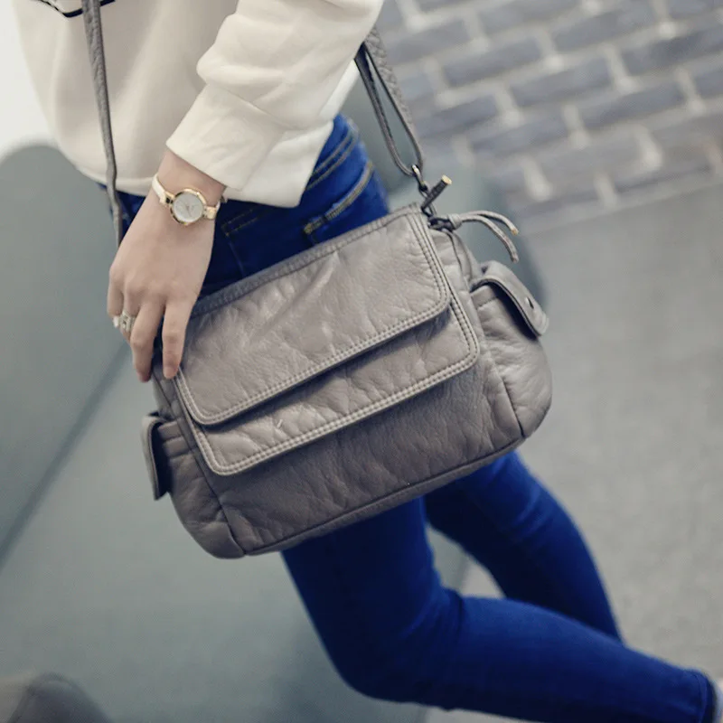 Женская сумка мессенджер Черная/серая 2018|fashion handbag|handbags fashionsmall handbag |