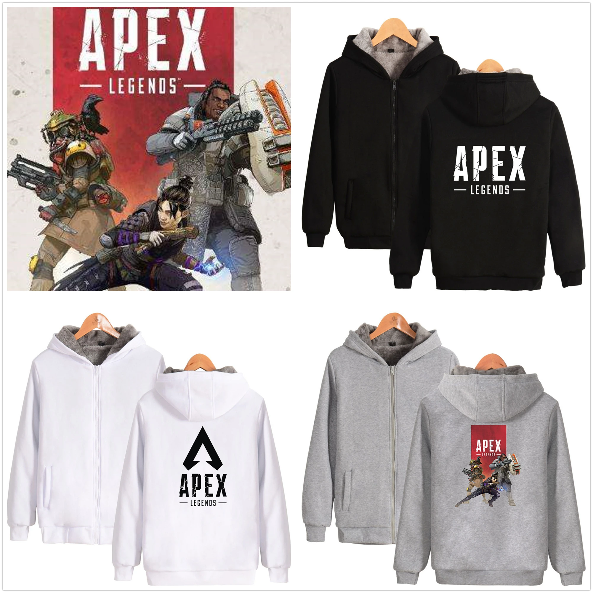2019 Женская и Мужская Зимняя мода Apex Legends Обычная посадка унисекс Полная Застежка