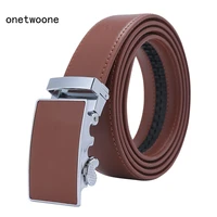 mens high quality genuine leather belt ratchet automatic buckle men belt popular business brown luxury mens belts 3 0 cm width