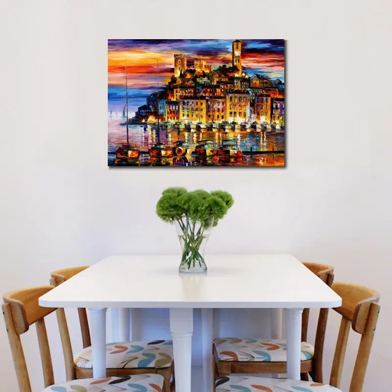 Текстурированный холст ручной работы картина морской пейзаж канны Франция