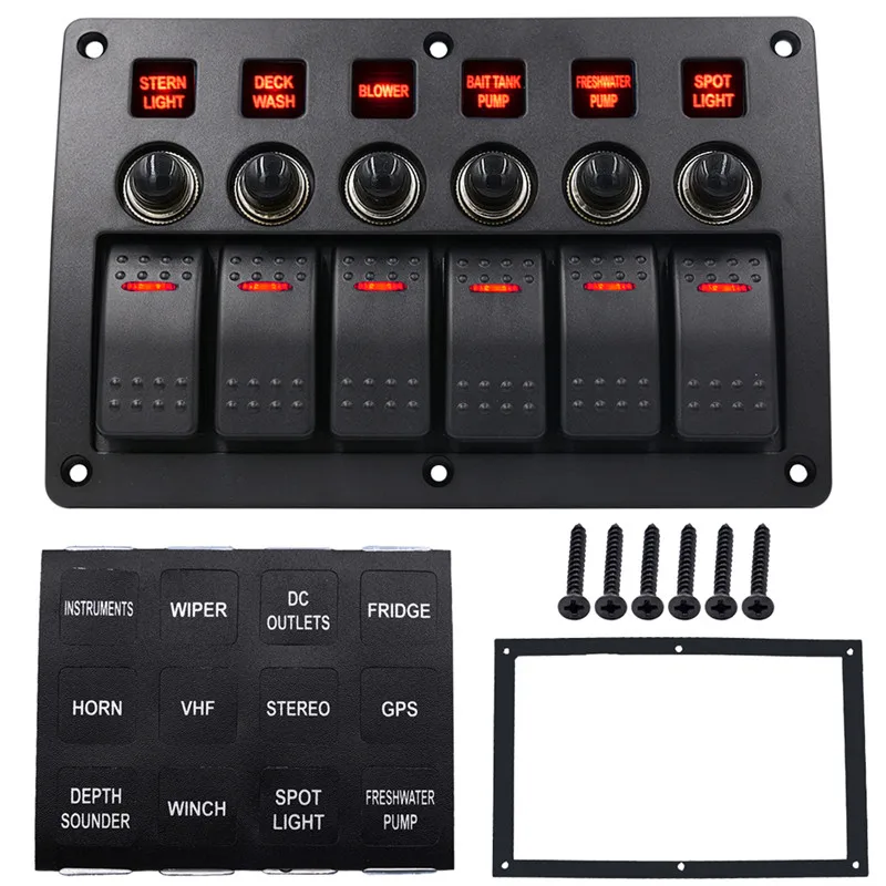 6 Sockts Led переключатель для автомобиля лодки грузовика света тумблер 3pin 12/24 в