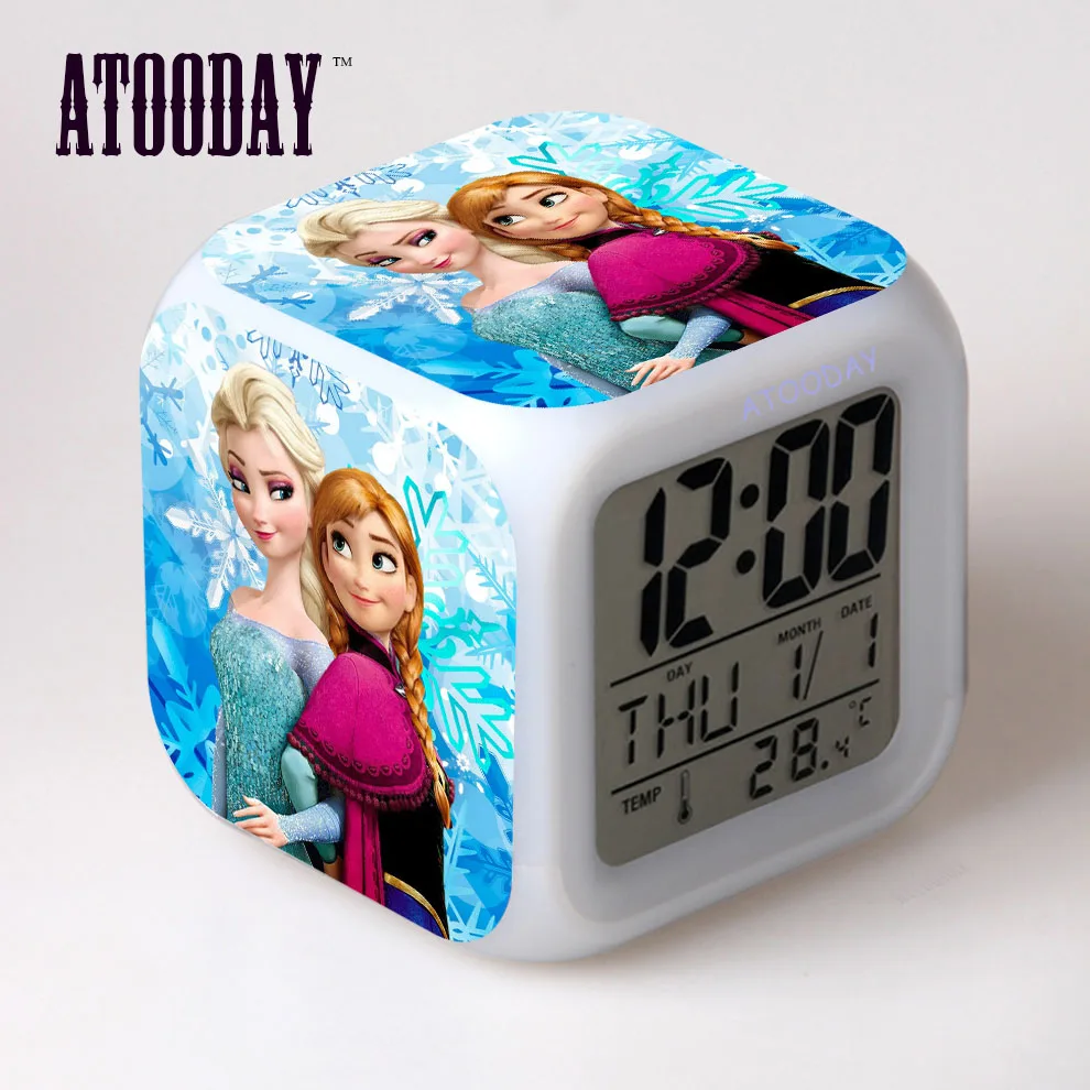 alarm clock Новые часы-будильник светодиодный светильник 7 цветов изменить ЖК Дисплей часы Masa Saati Винтаж стол Пластик цифровой термометр - Цвет: alarm clock