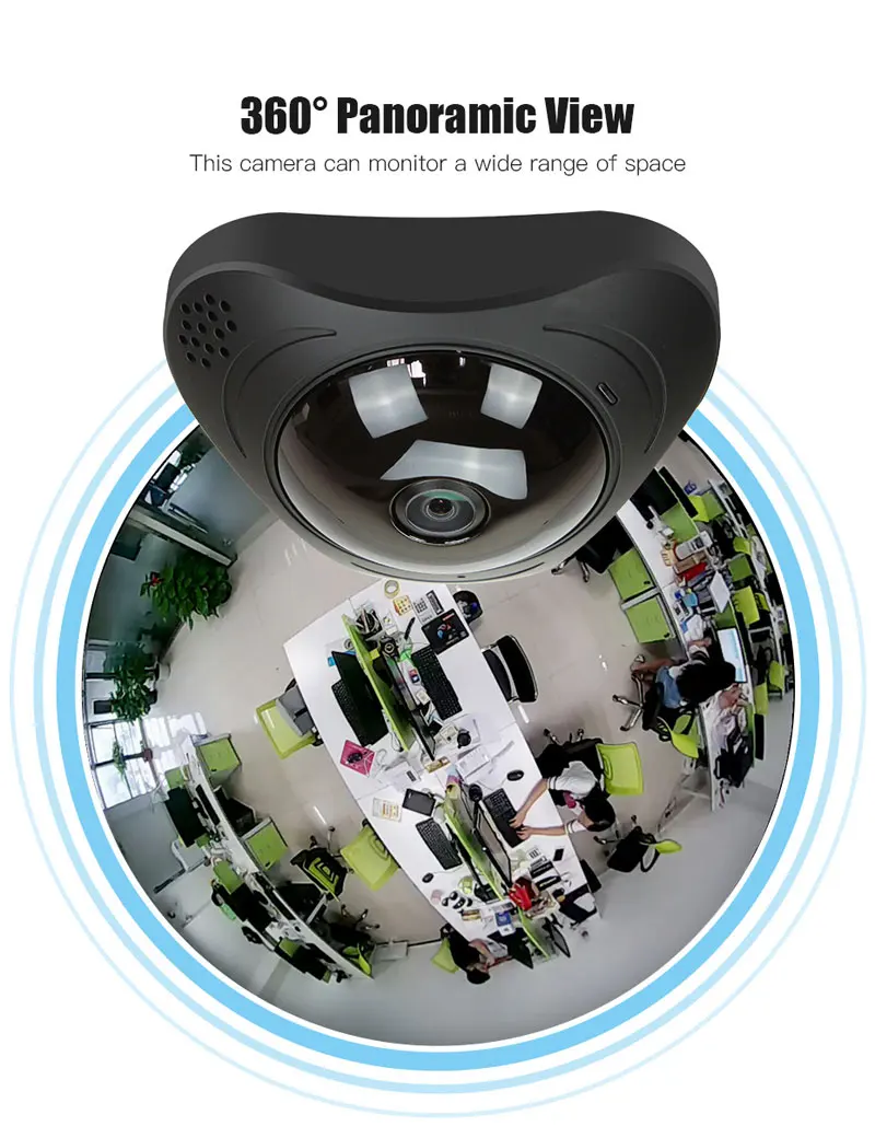 IP Wi Fi беспроводная камера панорамная 360 degreee full view p2p Мини купольная sd карта