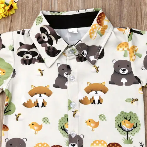 Citgeett Summer Toddler Newborn Kids Baby Boy Clothes T-shirt Tops+Shorts Pants Cartoon Gentle Outfits Set | Детская одежда и