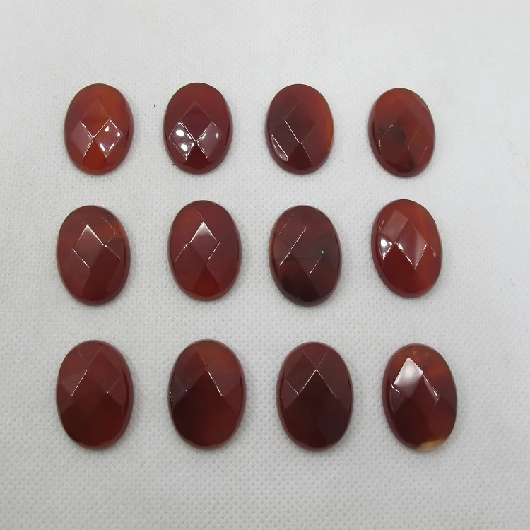 

Wholesale Natural Red Agate Carnelian 18x25mm Facted Oval Gem stone Jewelry Cabochon 5pcs/lot