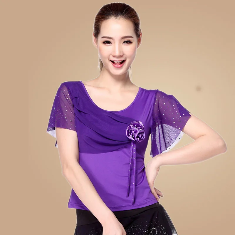 Квадратная танцевальная одежда Новые Топы платья для танцев рубашки из пряжи с