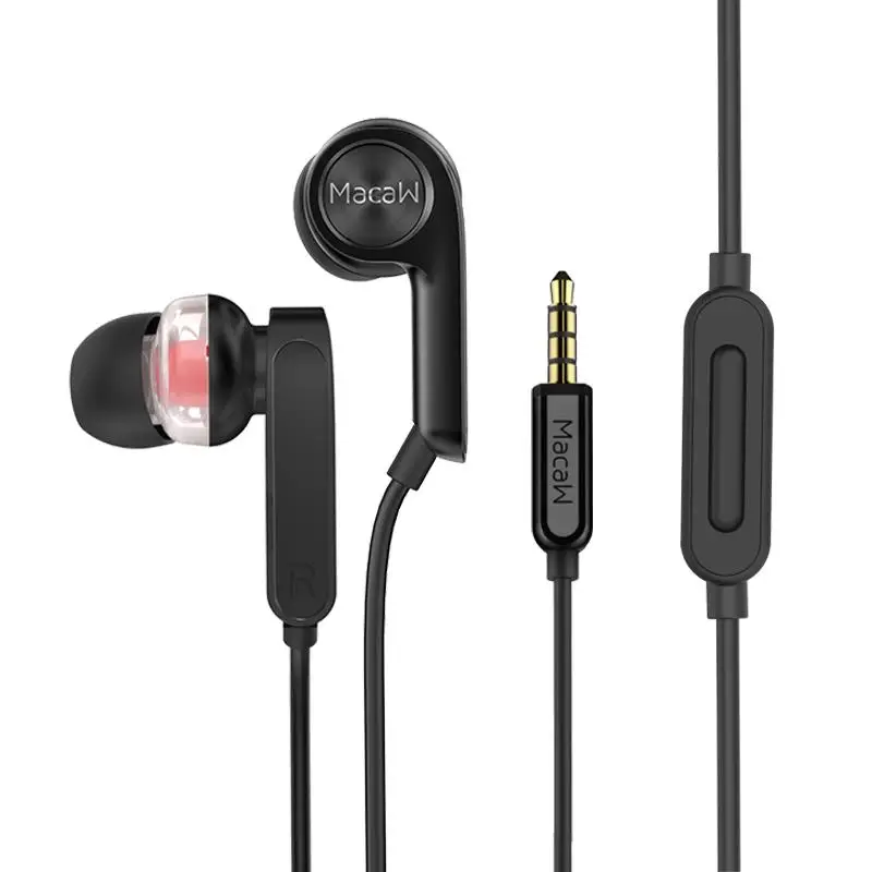 

Macaw RT-20 In Ear Earphone Single 8mm Dynamic Earphone HIFI DJ Fever Metal Headset Earbud With Mic Free Shipping
