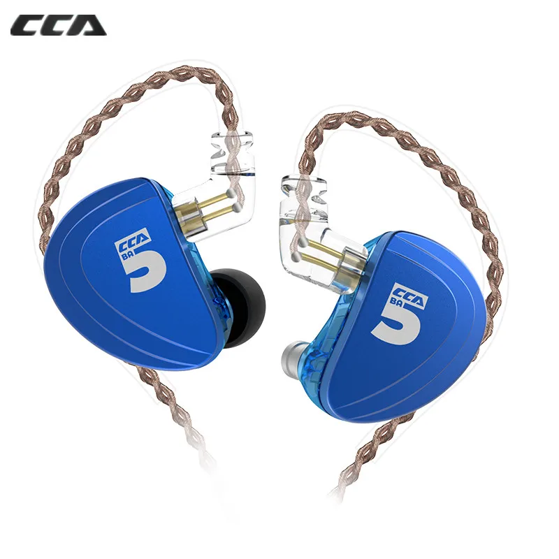 CCA A10 5BA 5 сбалансированная Арматура наушники HIFI со съемным 2PIN кабелем гарнитура C16