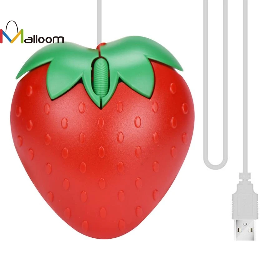 Malloom клубника милый оптический USB светодиодный Проводная игровая мышь USB кабель Мыши для ПК ноутбука компьютерная мышь игровая мышь высокого класса
