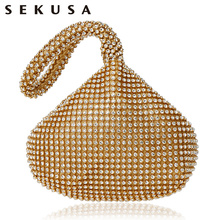 Sekusa-bolsos de noche con cuentas suaves para mujer...