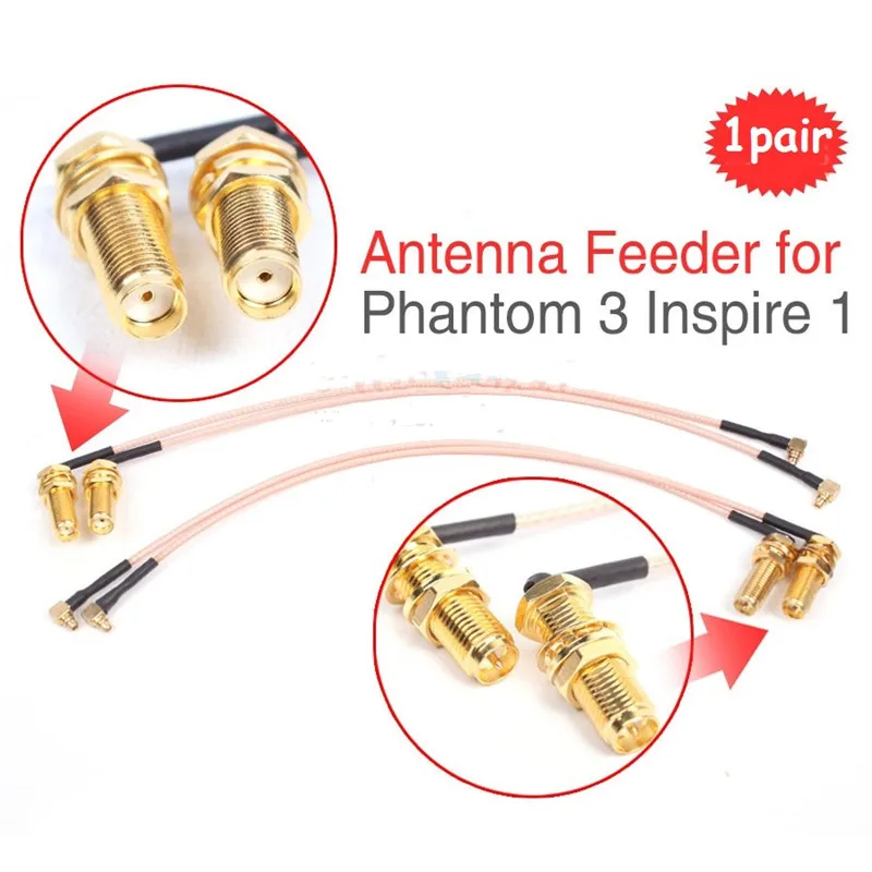 2pcs Refitting Antenna Signal Extended Range Long Booster SMA RP Feeder for DJI Phantom 3 Inspire 1|feeder|feeder feederfeeder antenna |
