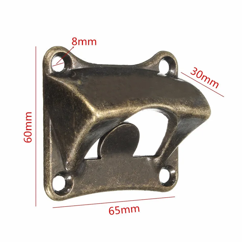 Винтаж Бронзовый настенные для бутылок вина Пиво Сода Стекло Кепки открывалка