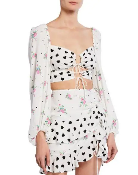 Комплект из двух предметов с оборками и галстуком спортивный костюм цветочным