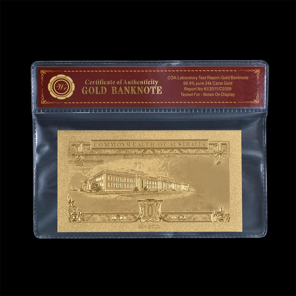 Австралия старейший 1/2 фунта чистого золота банкноты майларовые рукава