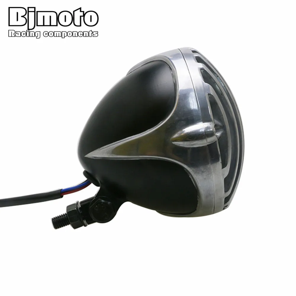 Винтажная алюминиевая мотоциклетная фара BJMOTO в старинном стиле с зубчатым