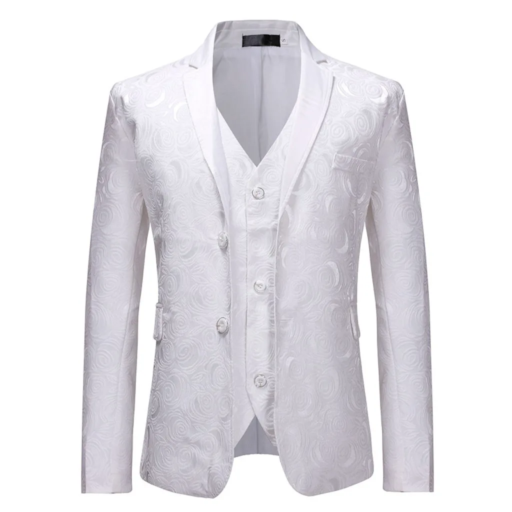 feitong Suits Men Men’s Suit Slim 3-Piece Suit Blazer Business Wedding Party Jacket Vest& Pants