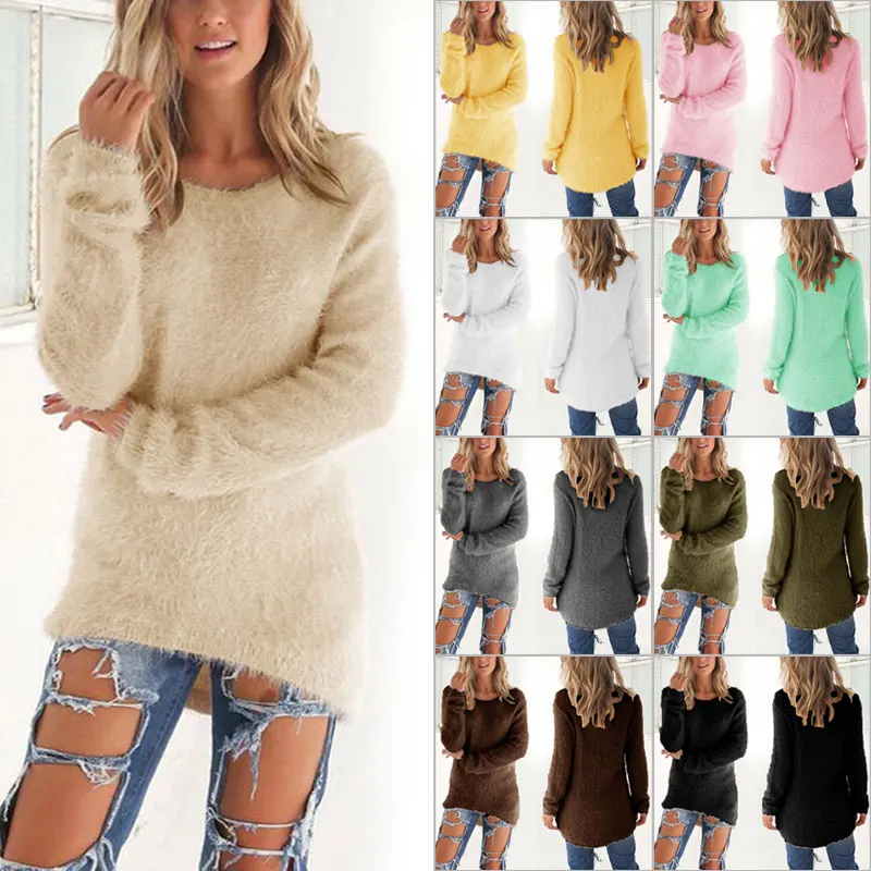 Newly Spring Autumn Sweater Women Loose Long Sleeve Solid Warm Pullovers Tops DO99 | Женская одежда