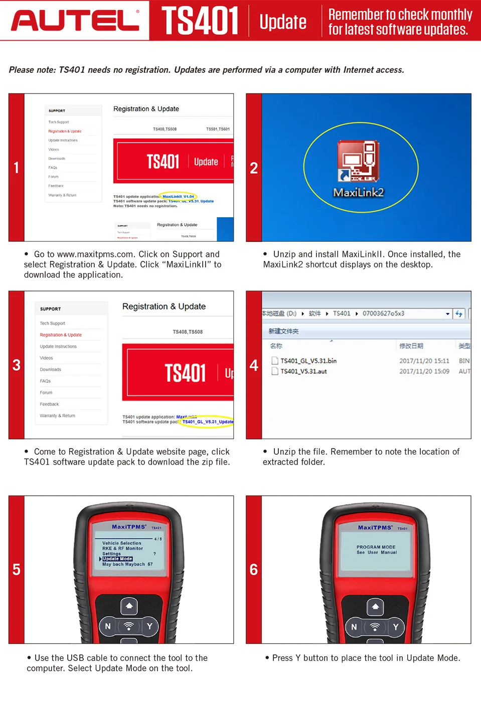 AUTEL MaxiTPMS TS401 TPMS инструмент давления в шинах mx-сенсор 315& 433 МГц активатор Программирование датчики давления в шинах TPMS активация Univeresal