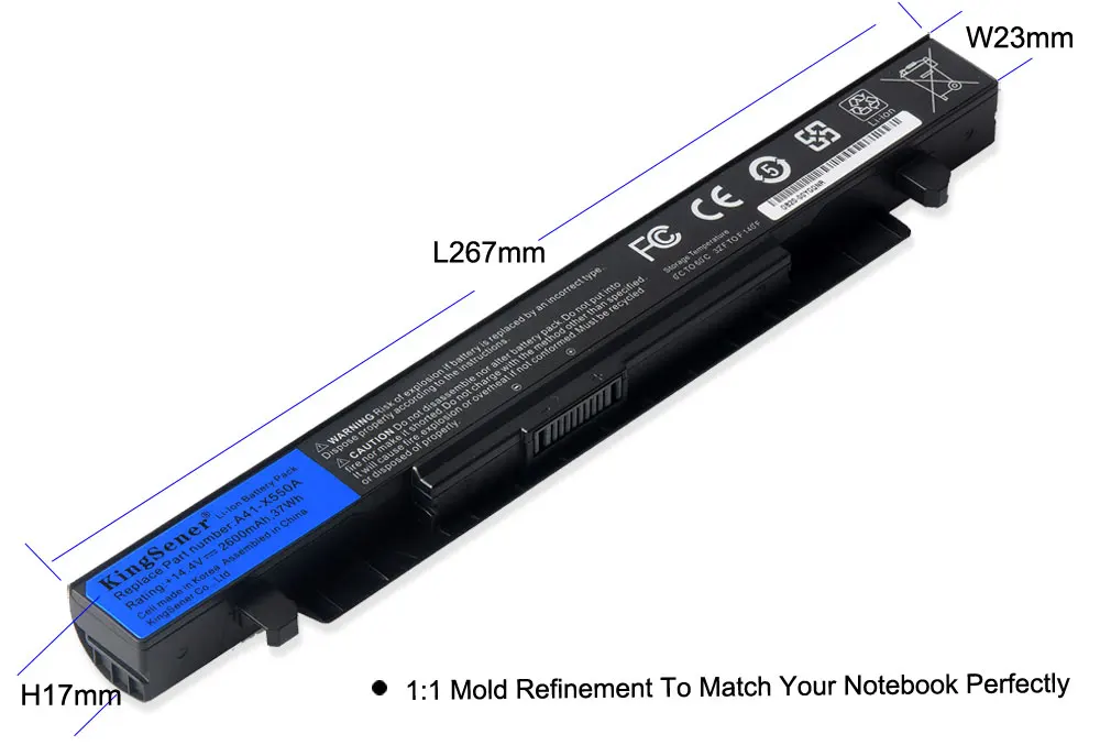 KingSener A41-X550A Аккумулятор для ноутбука ASUS A450 A550 F450 F552 K450 K550 P450 P550 R409 R510 R510C X450 X550 A41-X550