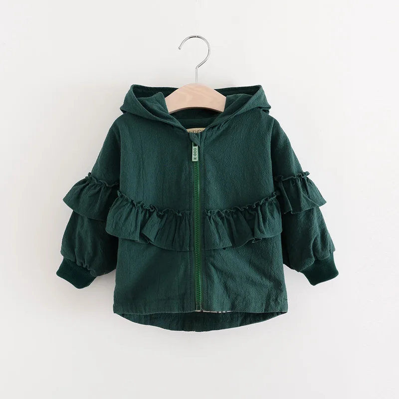 Детская осенне-Весенняя эксклюзивная одежда Верхняя с цветочным узором и рюшами