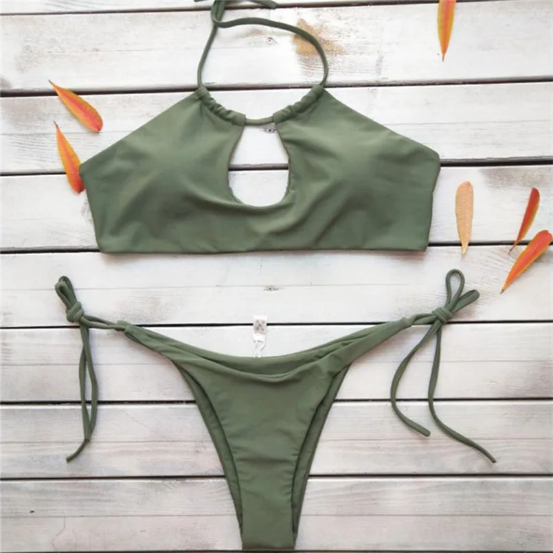 2019 New Bandage Sexy Women Printing Bikini Set Push-Up Bra Beach Swimwear Bathing Beachwear Female Swimsuit Two Pieces | Женская одежда