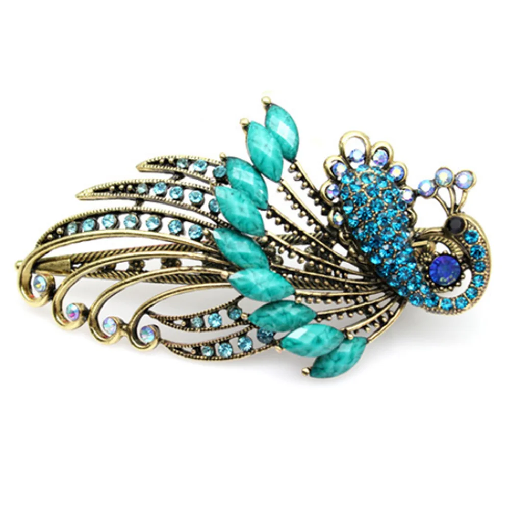 Earofcorn изысканные стразы в стиле ретро Шпилька для волос с павлином заколка Phoenix