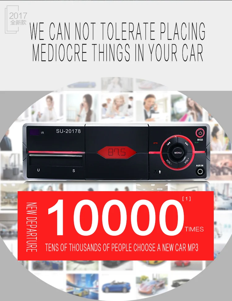 Авто 1din Bluetooth 12 V 4x60 Вт автомобильный радиоприемник 1 din автомобильный аудио Hands-free Mp3 плеер USB AUX авто радио с стойка для мобильного телефона