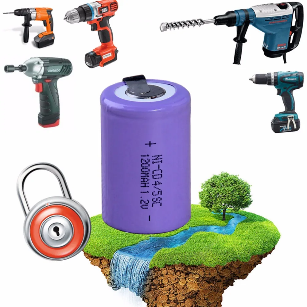34 шт. 4/5SC 1200 мАч 1.2 В аккумулятор nicd аккумуляторная Batteria для Makita Bosch B &amp D Hitachi metabo