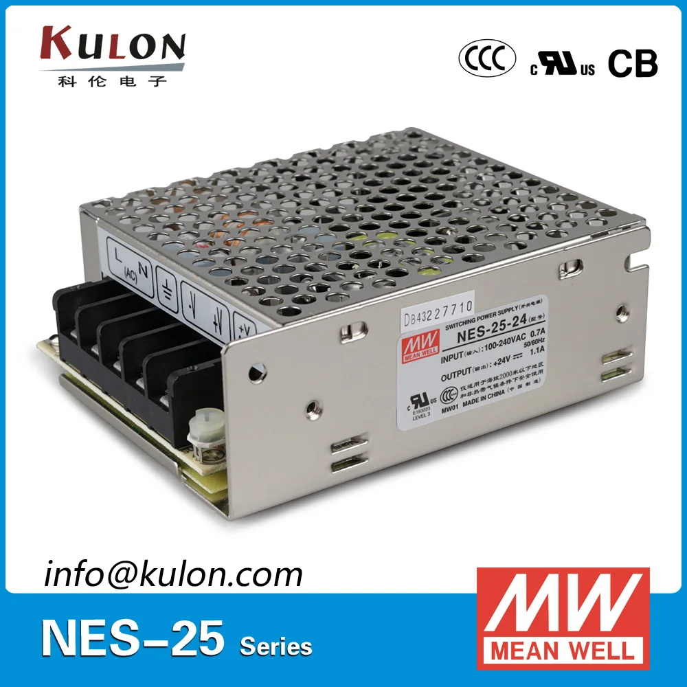 Подлинная Meanwell NES 25 24 преобразователь переменного тока в постоянный один Выход 25W