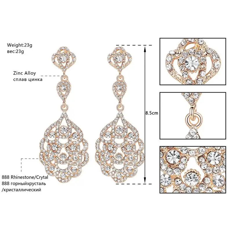 Mecresh с украшением в виде кристаллов Длинные свисающие серьги для женщин