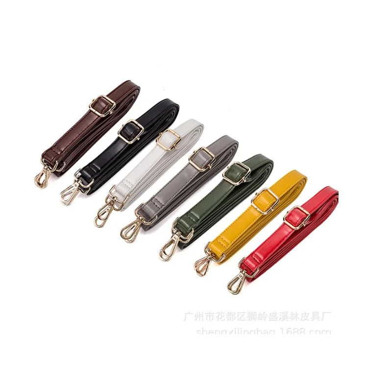 

NEW 1.2cm Width women Leather Bag Strap Shoulder Bag Adjustable Band Handle Handbag Long Belt DIY Accessories Black colorful