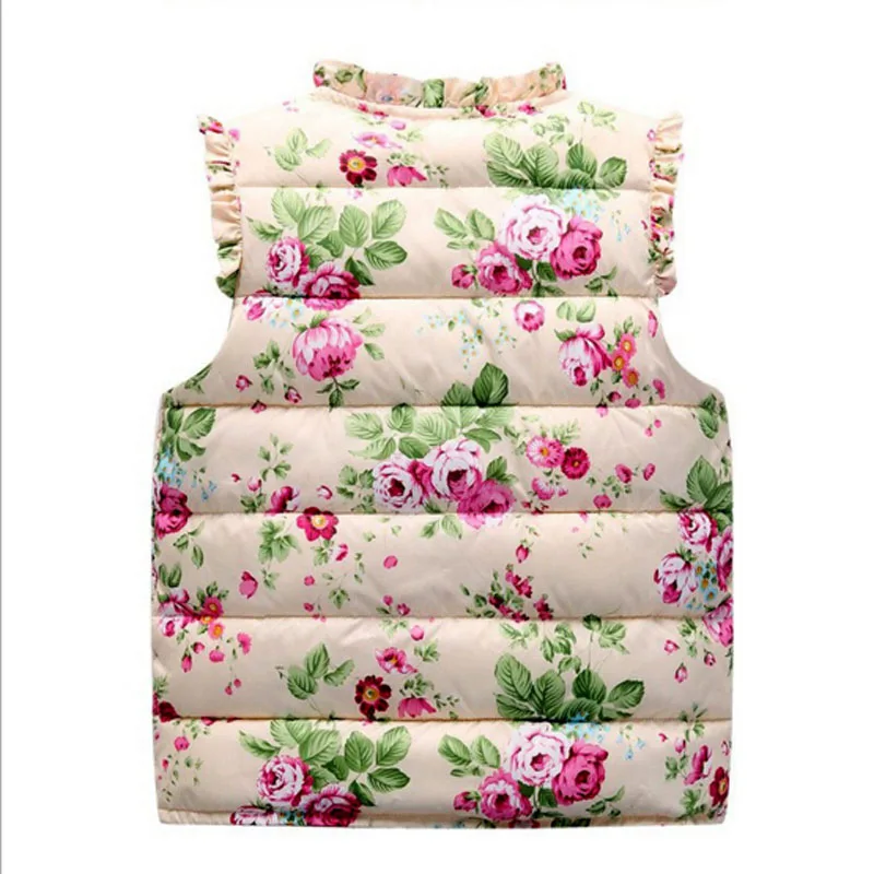 Одежда для девочек осенне весенний хлопковый жилет милый теплый пуховый с