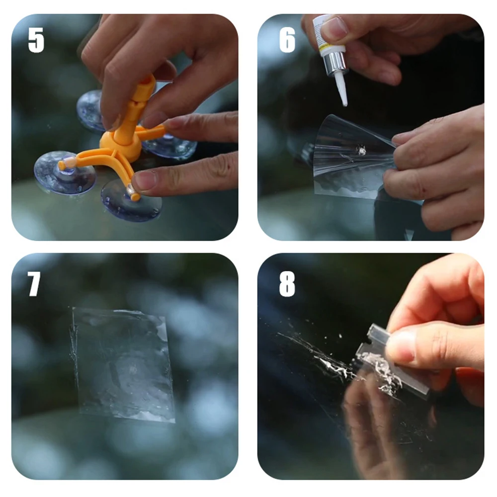 

Car Window Repair Tools Glass Scratch Windscreen Crack Restore Polishing Kits Stickers