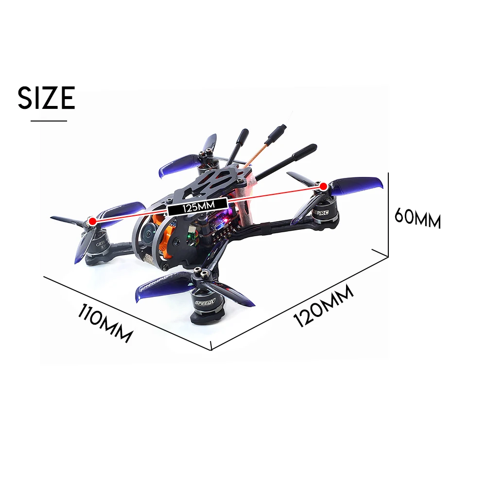 Новый GEP PX2.5 Phoenix 600TVL камера 125 мм FPV RC гоночный Дрон Квадрокоптер w/ Frsky приемник