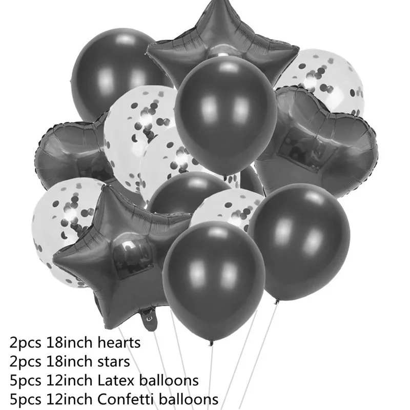 Balloon-14Pcs-Black 16 дюймов буквы фольгированные шары «С Днем Рождения» Happy День рождения украшения Детские воздушные шарики с алфавитом Baby Shower поставки - Цвет: Balloon-14Pcs-Black